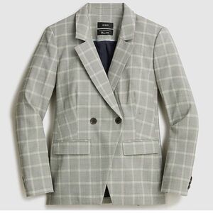 J. Crew Tollegio 1900 Italian Stretch Wool Plaid Lined Gray Checkered Blazer 2
